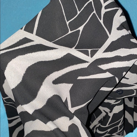 SUSAN GRAVER shirt dress tunic button up semi-sheer animal print midi NEW size 8 - Picture 6 of 11